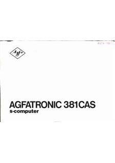 Agfa Agfatronic 381 CAS manual. Camera Instructions.